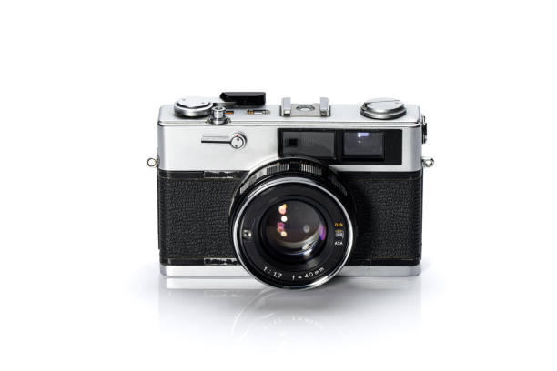 istock Old film camera isolated on white background 2160229438