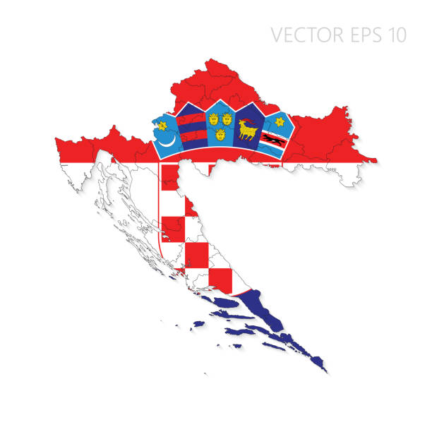 istock Croatia map and flag detail Separated states on white background. Vector illustration EPS10 2160232227