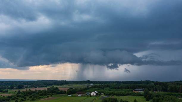 istock Drone shot of storm cloud shelf cloud from above 2160232604