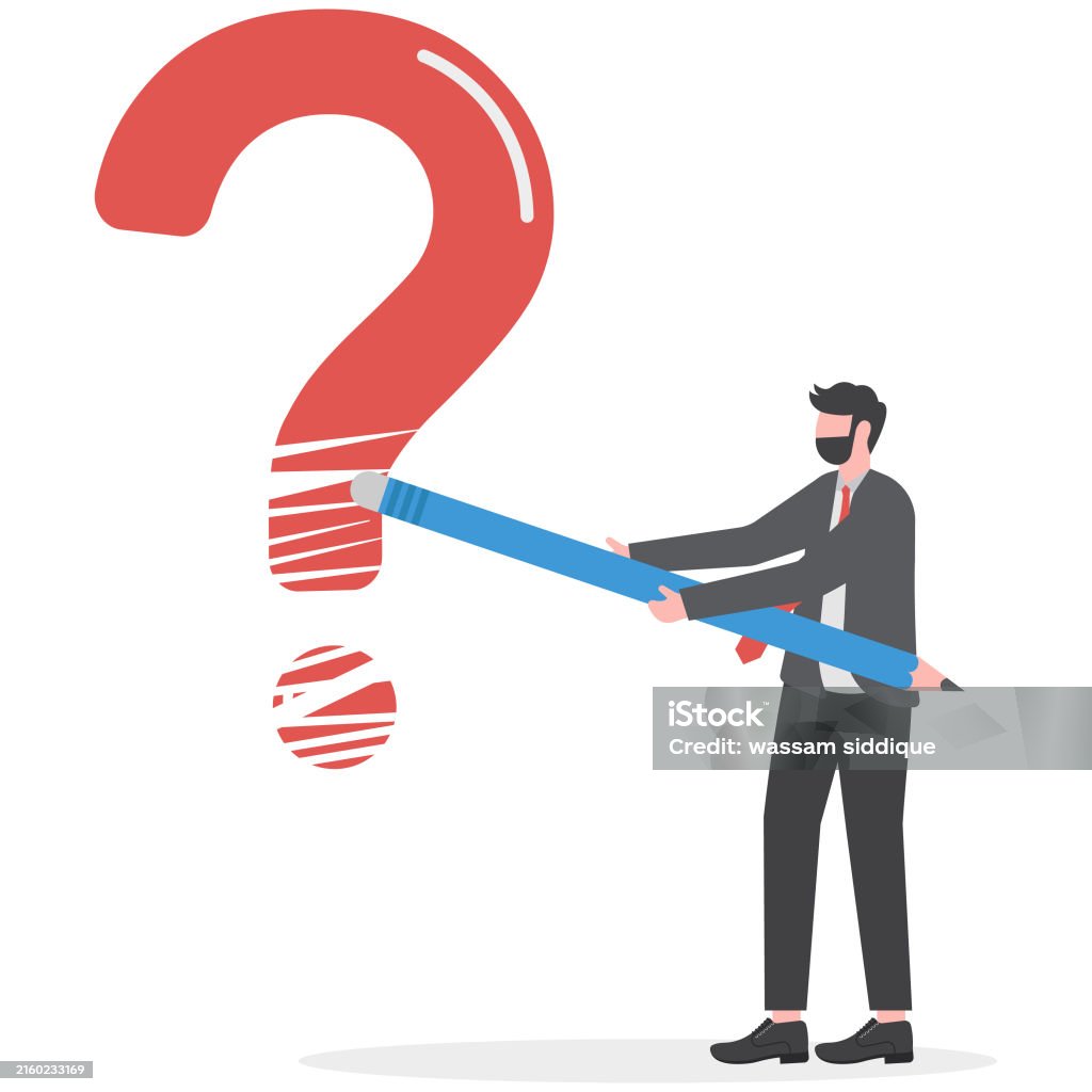 Question Solved Sign Solve The Problem Hand Holding A Pencil And Erased The Question Mark ...