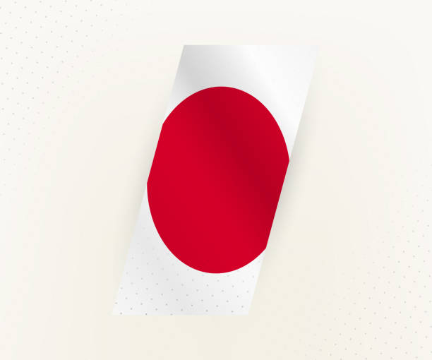 istock Abstract modern vertical flag of Japan on beige background with dots. 2160234115