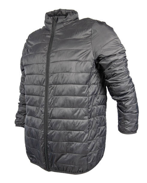 istock Men's black warm sport puffer jacket isolated on white background. 2160238131