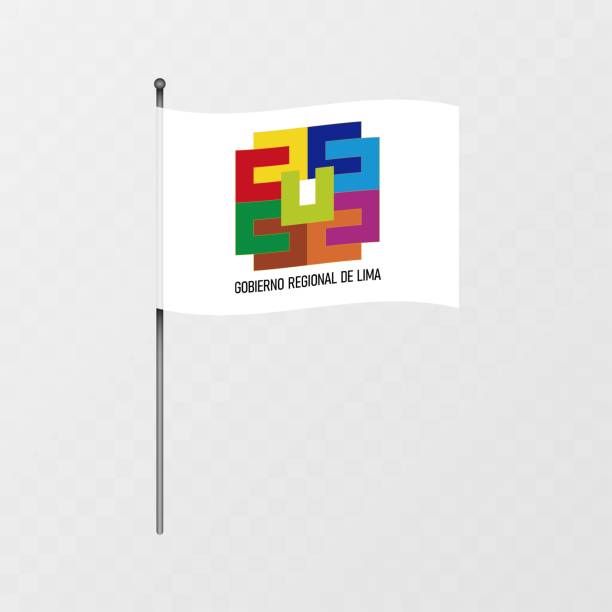 istock Department of Lima flag on flagpole. Vector illustration. 2160238548