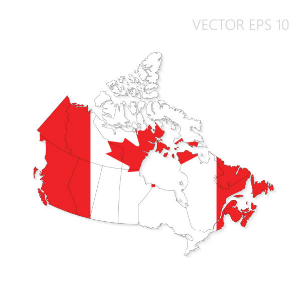 istock Canada map and flag detail Separated states on white background. Vector illustration EPS10 2160241871