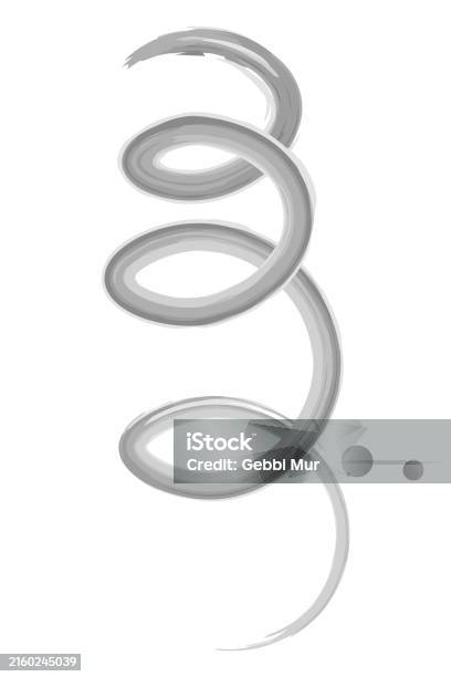 Spring Spiral Line Pattern Spiral Spring Hand Drawn Watercolor Sign The Vertical Line Is Folded ...