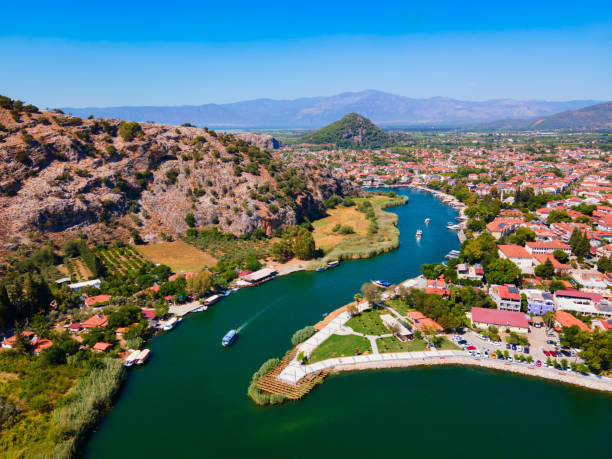 istock Dalyan aerial panoramic view in Mugla Province, Turkey 2160245587