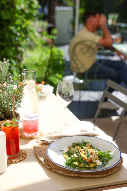istock Sunny Summer Lunch at Restaurant Terrace 2160248851