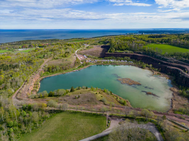 Old disused quarry with a lake