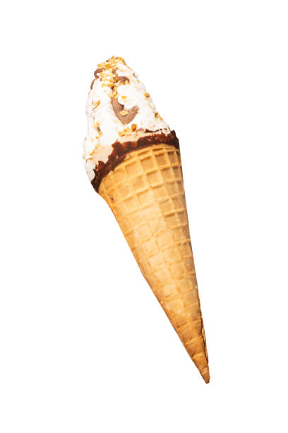 istock Ice cream with nuts and chocolate isolated on white background. 2160263989