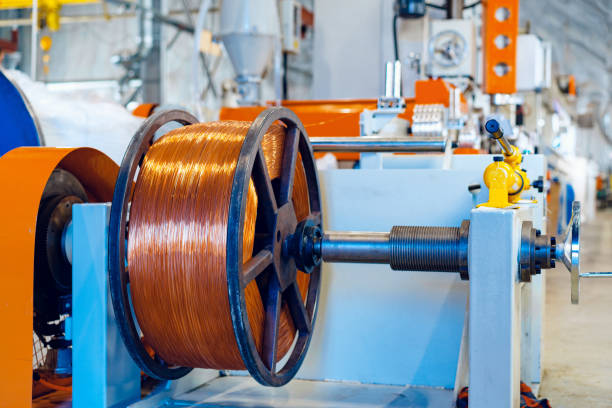 istock Inside the new factory manufacturing electrical cable. Cable production. 2160266301