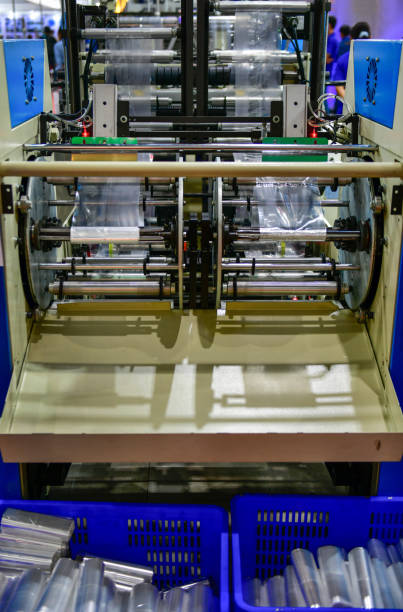 istock The operation of automatic plastic bag production machine for packaging 2160272033