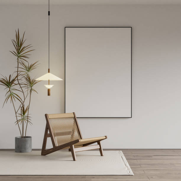 istock Frame mockup, Living room wall poster mockup. Interior mockup house background, Modern Interior design. 3D render 2160277202