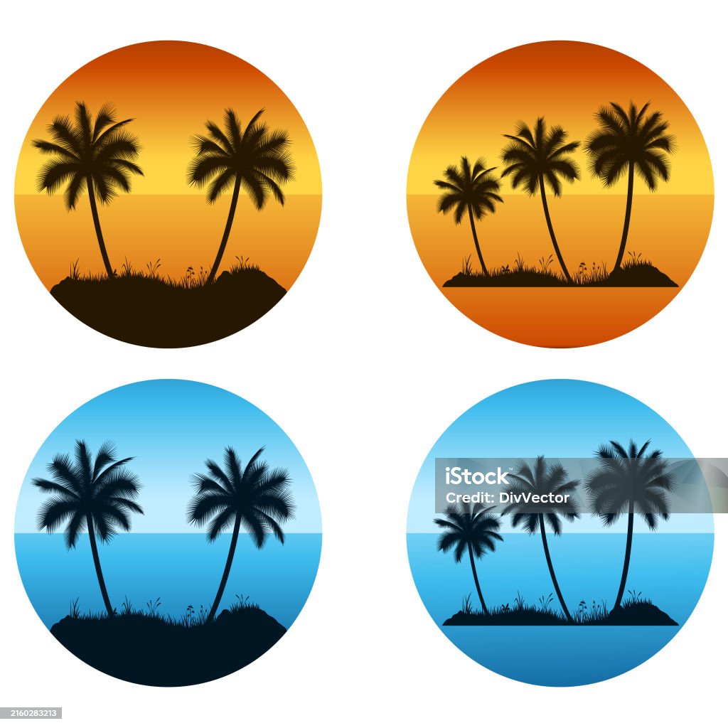 Beach Vector Print Beach Vector Set Stock Illustration - Download Image Now - Beach, Blue ...