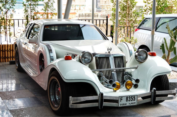 Dubai, UAE - June 8, 2012: The Excalibur luxury exotic car is near hotel.