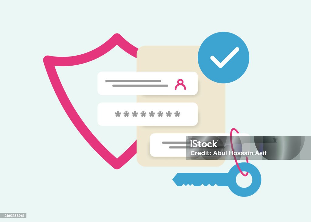 Secure Sign Into Account Secure Login And Authentication Minimalist Illustration With Shield ...