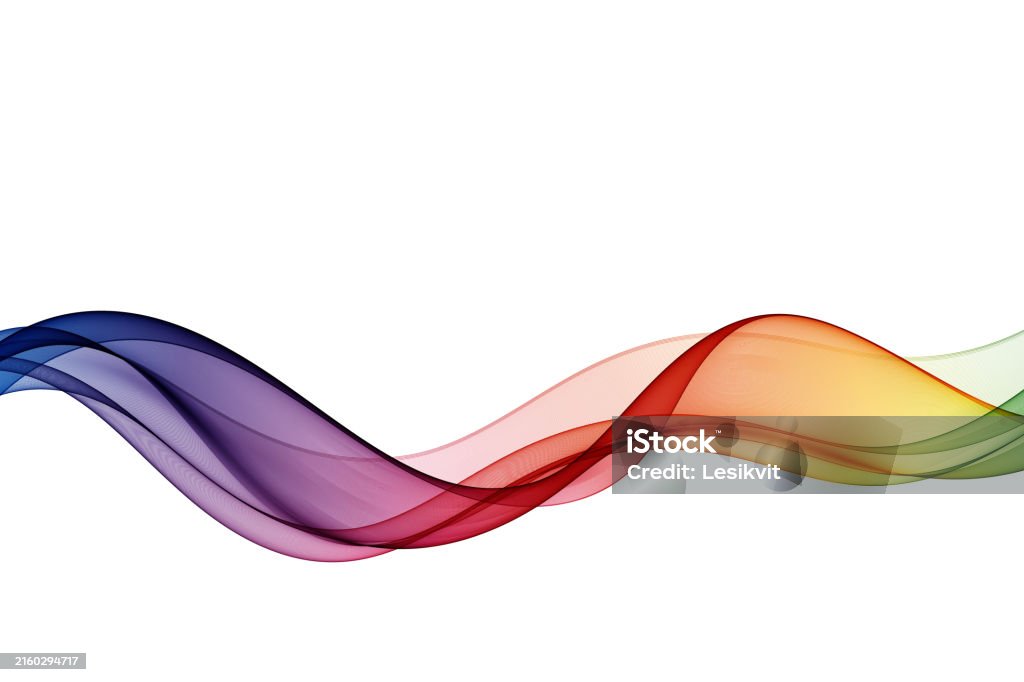 Line Waves In3 Color Colorful Smooth Wave Lines Isolated On White Background Design Element ...