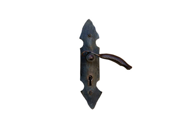 istock antique metal door lock with handle isolated on white background 2160298102