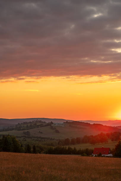 istock Sunset solstice long day in village evening in Nova Ves v Horach CZ 06 24 2024 2160304233