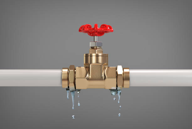 istock Santechnic concept. Leaking pipe. 3d illustration 2160304245