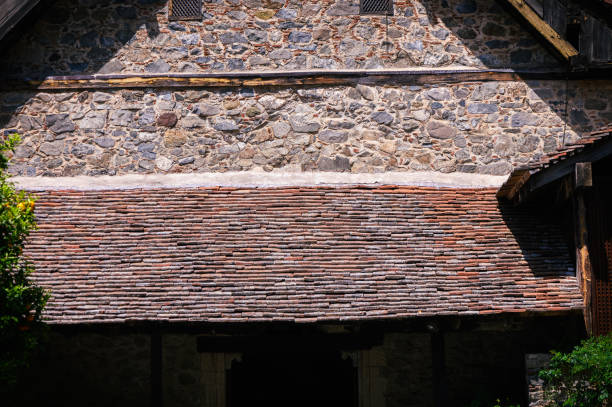 old tiles on the roof as a background 3