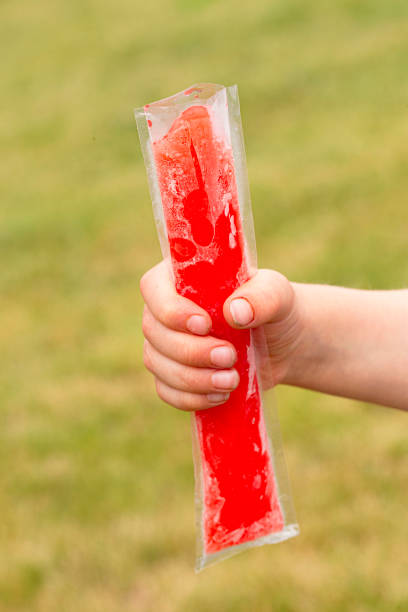 Small Child Holding a Frozen Ice Pop Popsciple