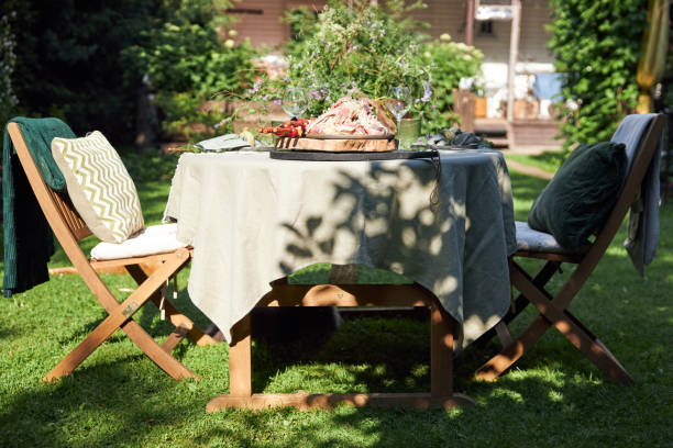 istock summer holiday table setting in the backyard in a forest-inspired green palette 2160310189