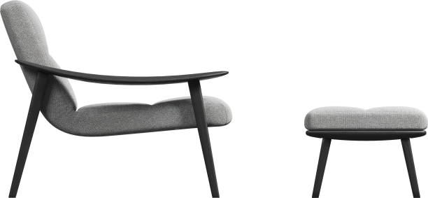 istock Side view of armchair with ottoman 2160312199