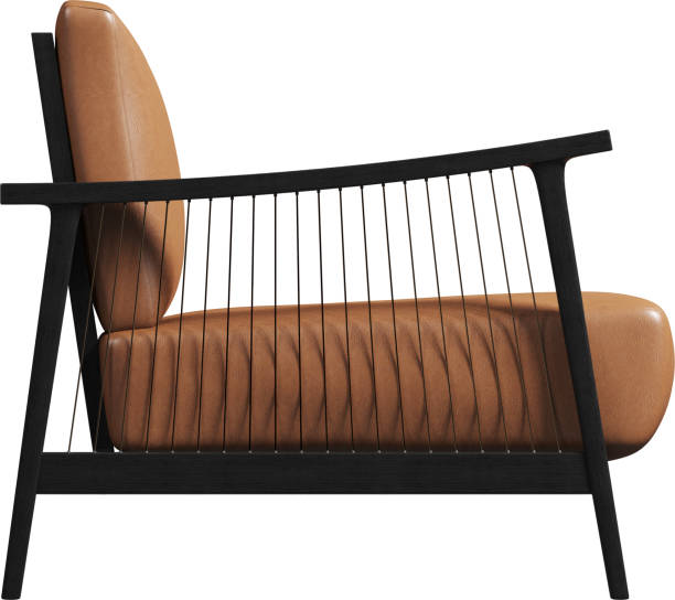istock Side view of caramel leather armchair 2160315936