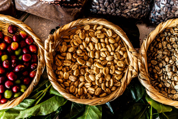 istock Close-up of coffee beans in basket 2160320410