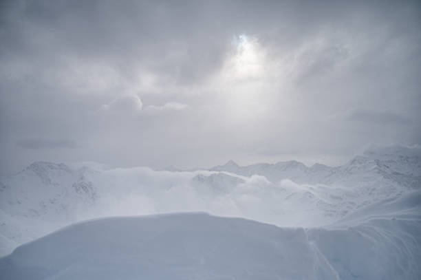 Austrian Alps in Winter with snow