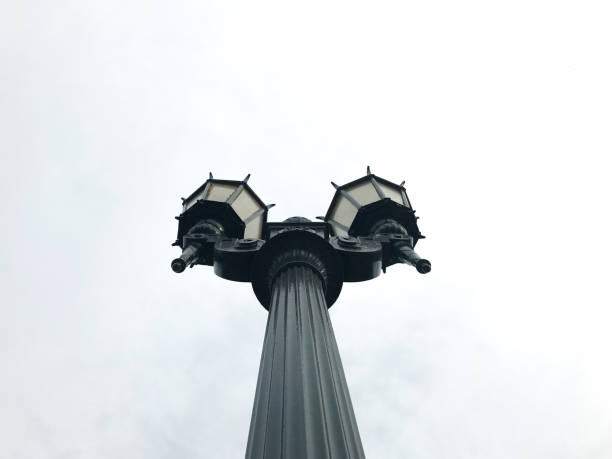 Light beacon bottom view with a cloudy sky in the background. Corners of the world with special details and beautiful peculiarities to offer.