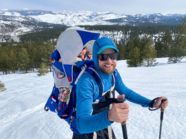 istock Father back country skiing with daughter 2160324815