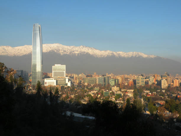 istock Costanera Building and its difference in size with other buildings in the commune of Providencia, Santiago, Chile 2160330089