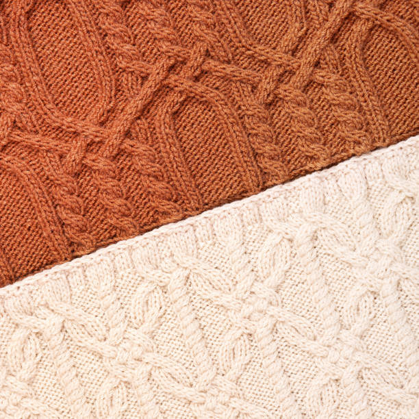 Knitted brown and beige background