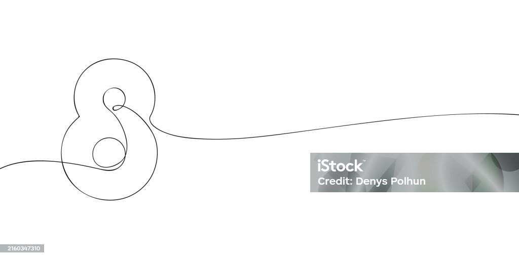 Eight Empty Line Eight One Line Stock Illustration - Download Image Now - Alphabet ...