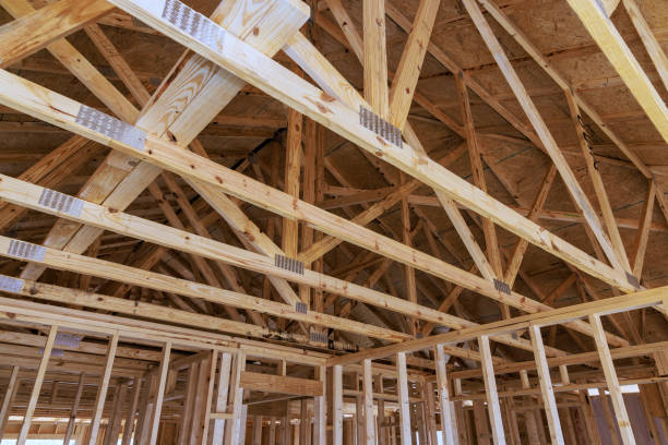 istock When a new home is being constructed, stick beams are used as framing 2160348252
