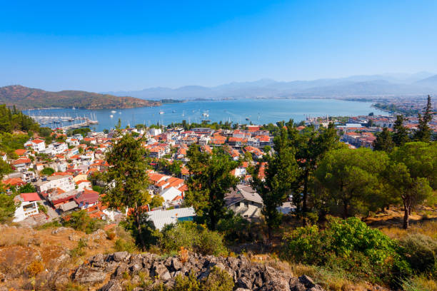 istock Fethiye city aerial panoramic view in Turkey 2160359527