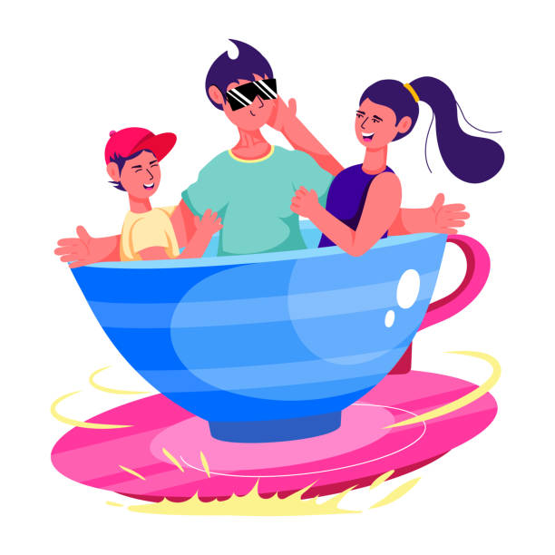 Tea Cups Ride Outline 50+ Teacup Ride Stock Illustrations, Royalty-Free Vector Graphics ...