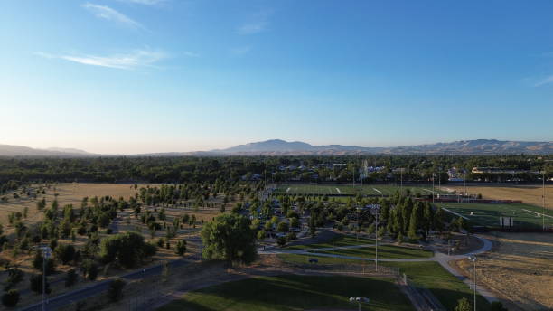 istock Park with mountains in the background 2160378159