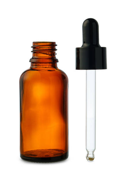 istock Amber Glass Dropper Bottle With Black Cap 2160381728