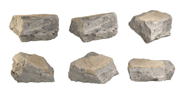 istock Limestone rocks nature shapes realistic isolated on white background 3d rendering 2160381885