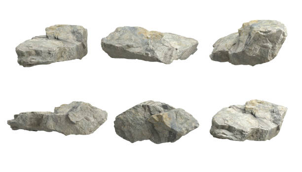 istock Hard rocks stones shapes isolated on white background 3d rendering 2160381896