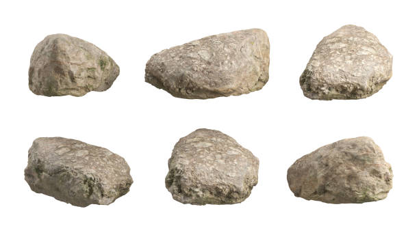 istock Cutout on white backgrounds nature stones shapse 3d render 2160381900