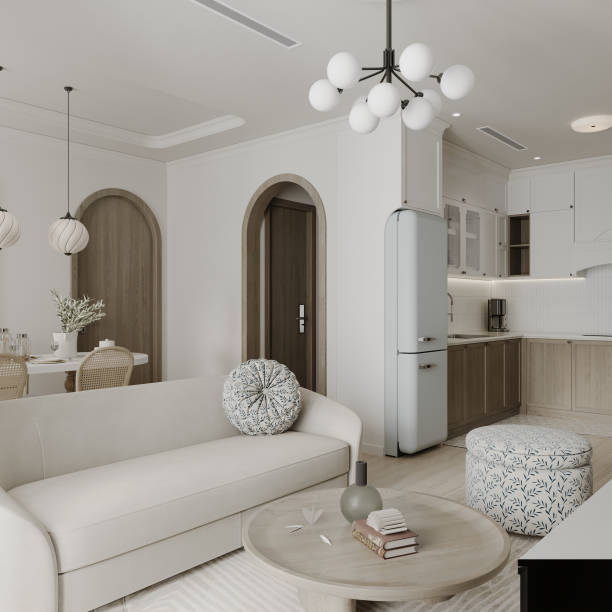 istock Smart living room interior design white background, sofa table lighting and much more 2160382793