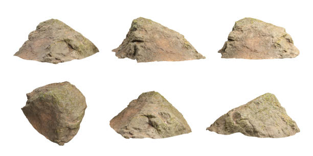 istock Shapes strong natural rocks 3d rendering cut out white backgrounds 2160382936