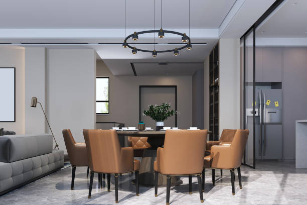 istock Comfortable modern dining space interior design smart living ideas 3d rendering photo 2160382951
