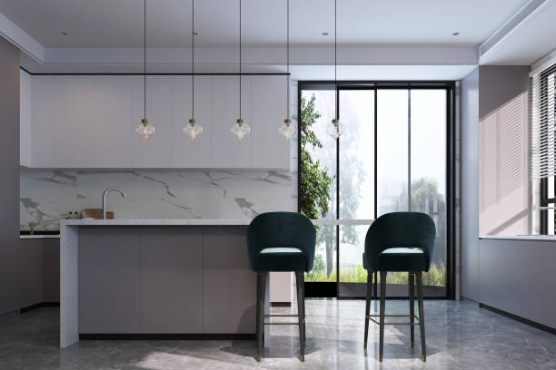 istock Open kitchen table and sitting area decoration with some of smart living ideas image 2160384814