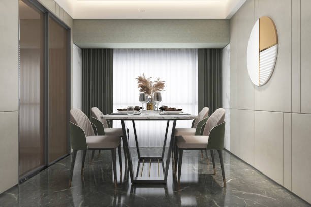 istock Luxury Dining Set  placement In Dining Room with a Wonderful Window Decor lifestyle 2160384904