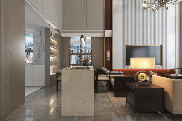 istock Open Kitchen Idea Besides Colorful Luxurious Living Space 2160385070