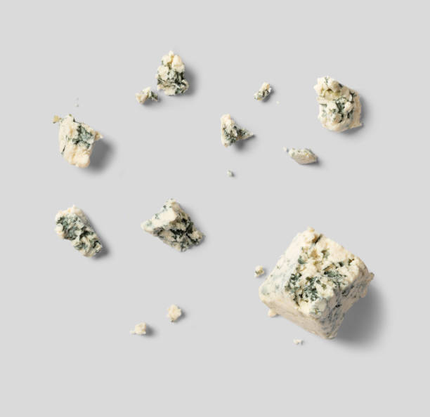 istock Blue cheese, Cheese with blue mold on an isolated white background. 2160385209